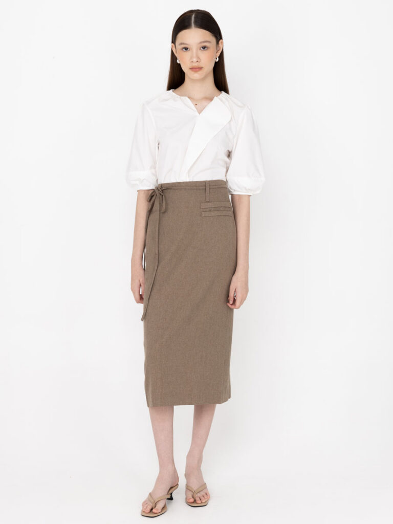 Power Play Midi Skirt Ash Brown Power Play Midi Skirt Ash Brown