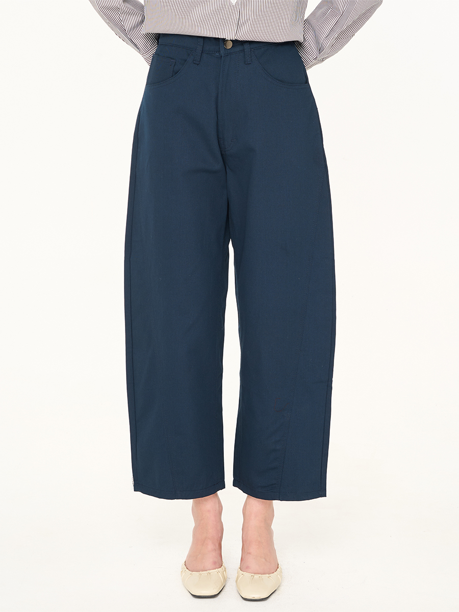 Barrel Cotton Pants Midnight Blue