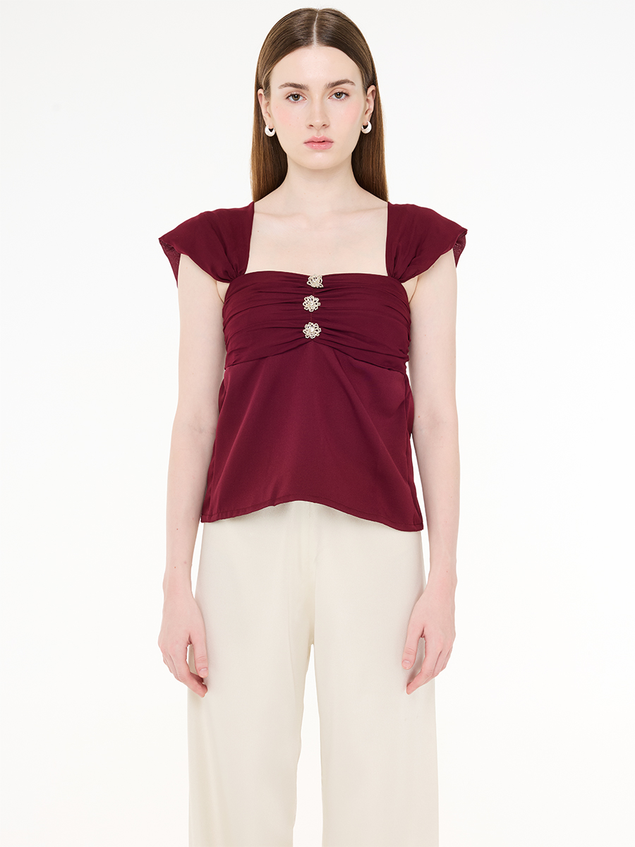 Amour Top Maroon