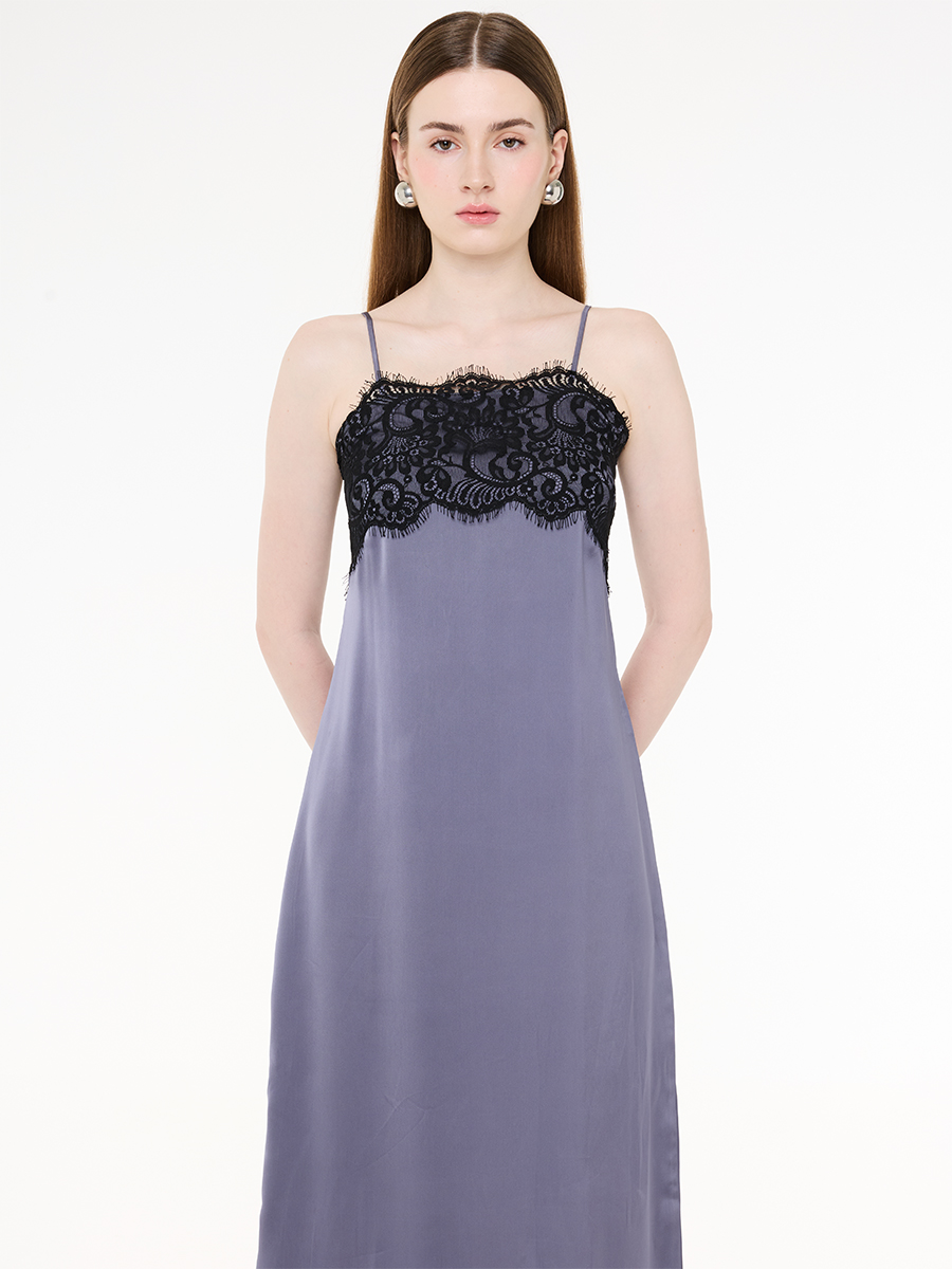 Onyx Satin Dress Midnight Blue
