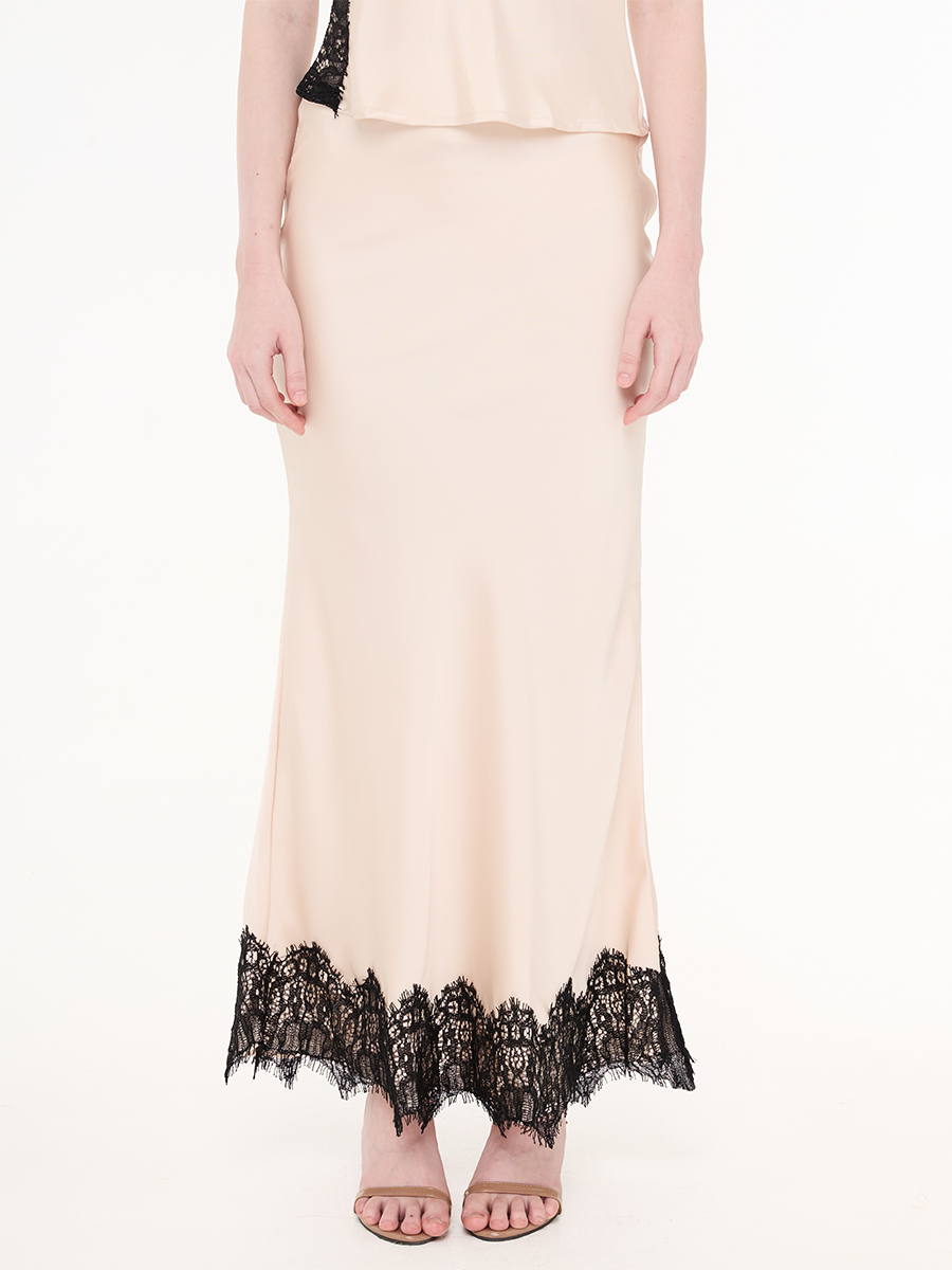 Maeve Satin Maxi Skirt Ivory