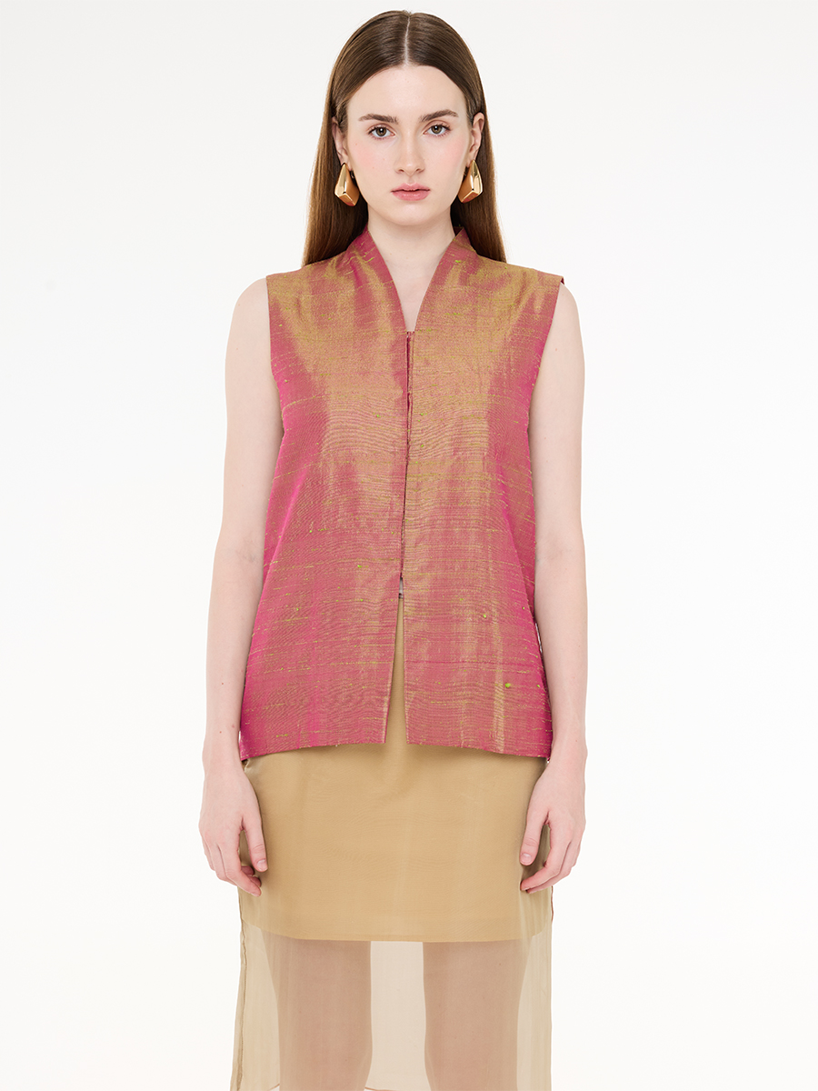 Sleeveless Collared Rose Matcha