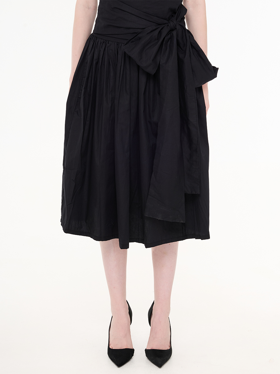 Sloane Bow Midi Skirt Black